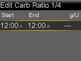 Select Entering Bolus Wizard™ settings screen