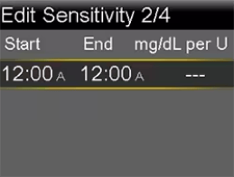 Select Entering Bolus Wizard™ settings screen