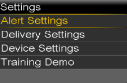 Select Low settings screen