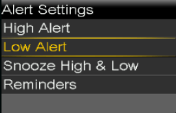 Select Low settings screen