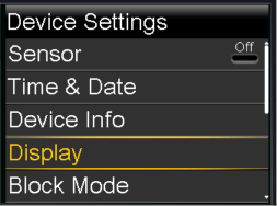 Select Display screen