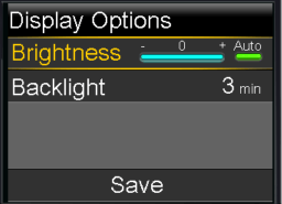 Select Brightness screen