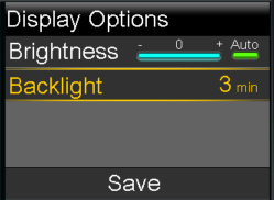 Select Backlight screen