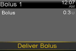 Select Setting up and delivering a Preset Bolus screen