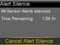 Select Cancel Alert Silence screen