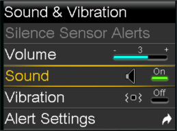 Select Sound & Vibration screen