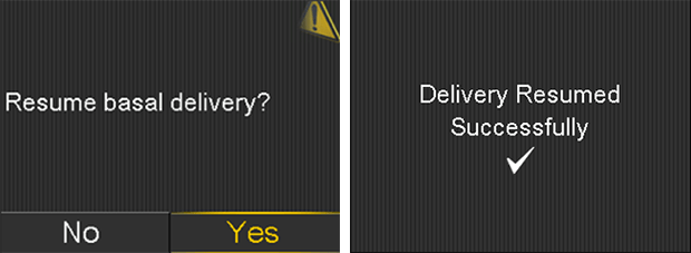 Delivery resumed screen