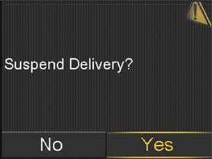 Suspend delivery screen