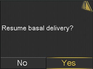 Resume basal devivery screen