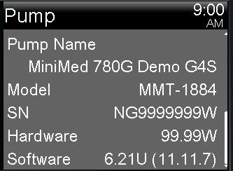 Look on the Pump Status screen