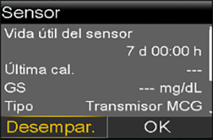 Device information screen