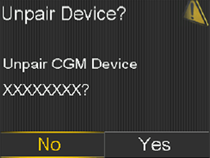 Unpair device screen