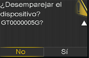 Unpair device screen