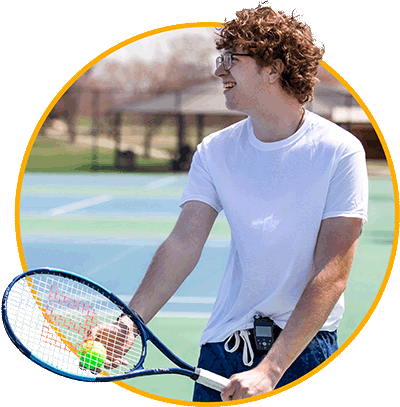 Man playing tennis