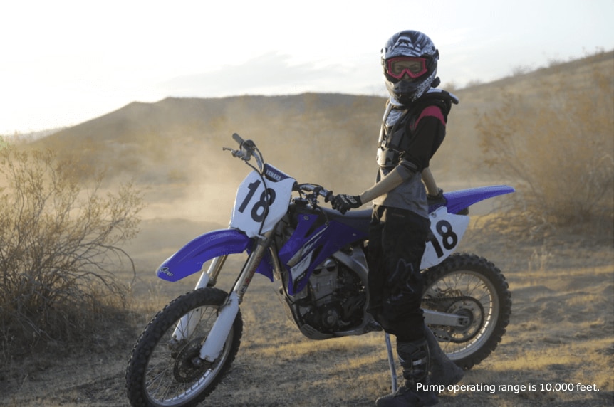 motorcycle rider in desert