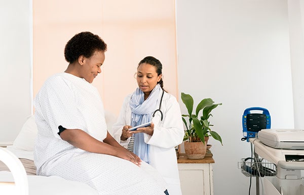 patient preparing for a hospital stay