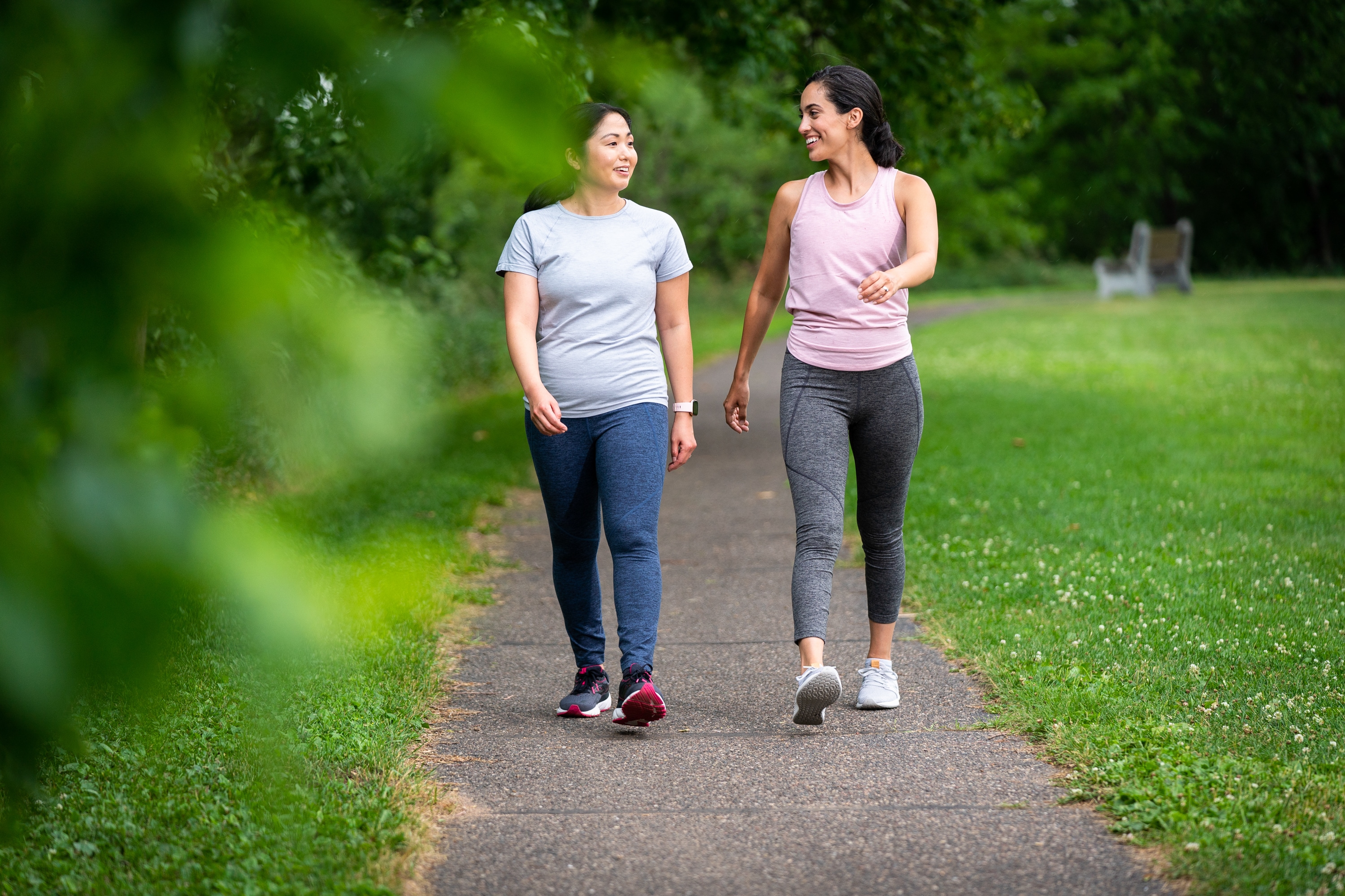 two people walking