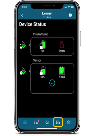 Device Status screen