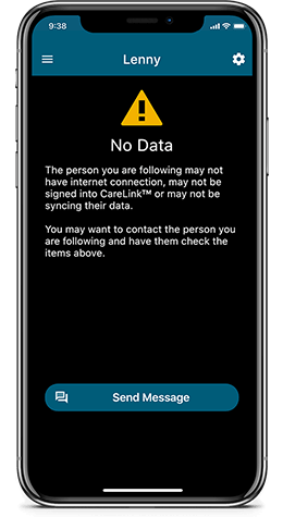 No data screen