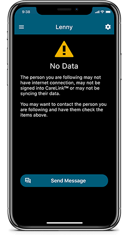 No data screen