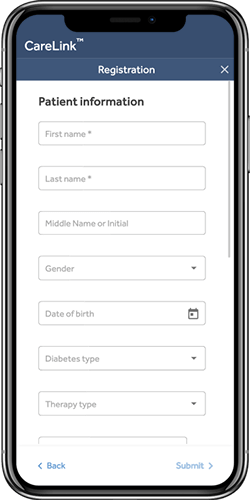 Patient contact details screen