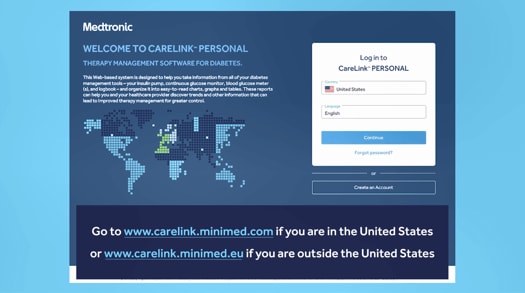 CareLink Personal home screen