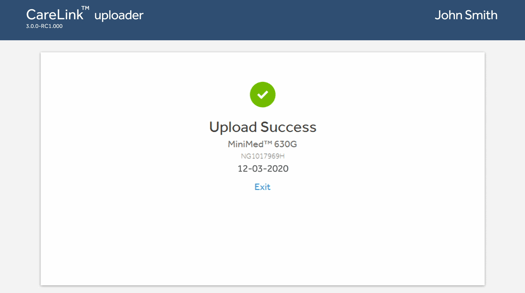 upload success screen