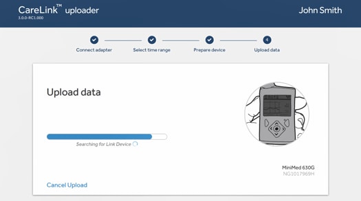 upload data screen