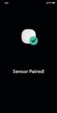 Simplera app screen - Sensor paired