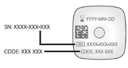 Close up of CODE label on inserter