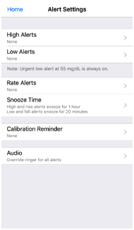 Alert Settings screen