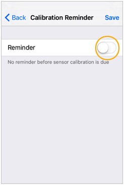 Reminder toggle screen