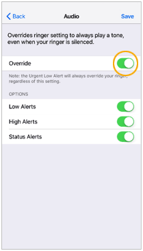 Override toggle screen