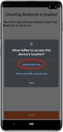 location permissions screen