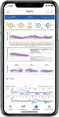 Report logbook screen InPen app