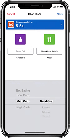 Carb counting support