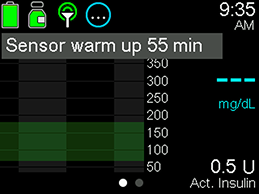 Pump screen sensor warm up message