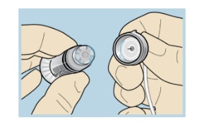 Top of the reservoir and tubing connector illustration