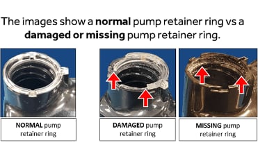 CLEAR RETAINER RING PUMP (SUBJECT OF RECALL)