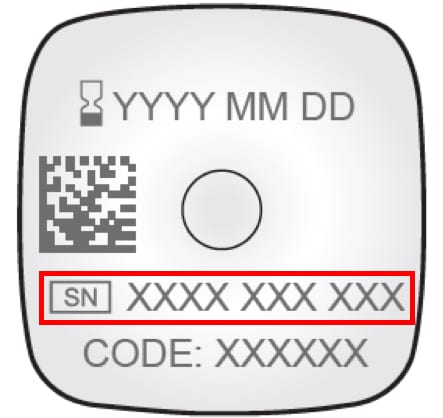 Figure 3: Serial Number on the top of the Inserter