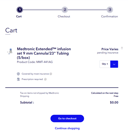 Go to checkout screen
