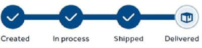 Status: Shipped screen