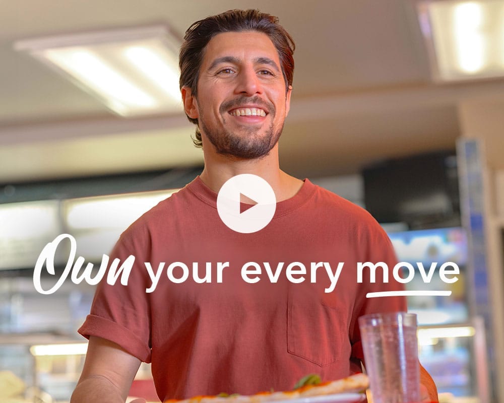 Man carrying food tray