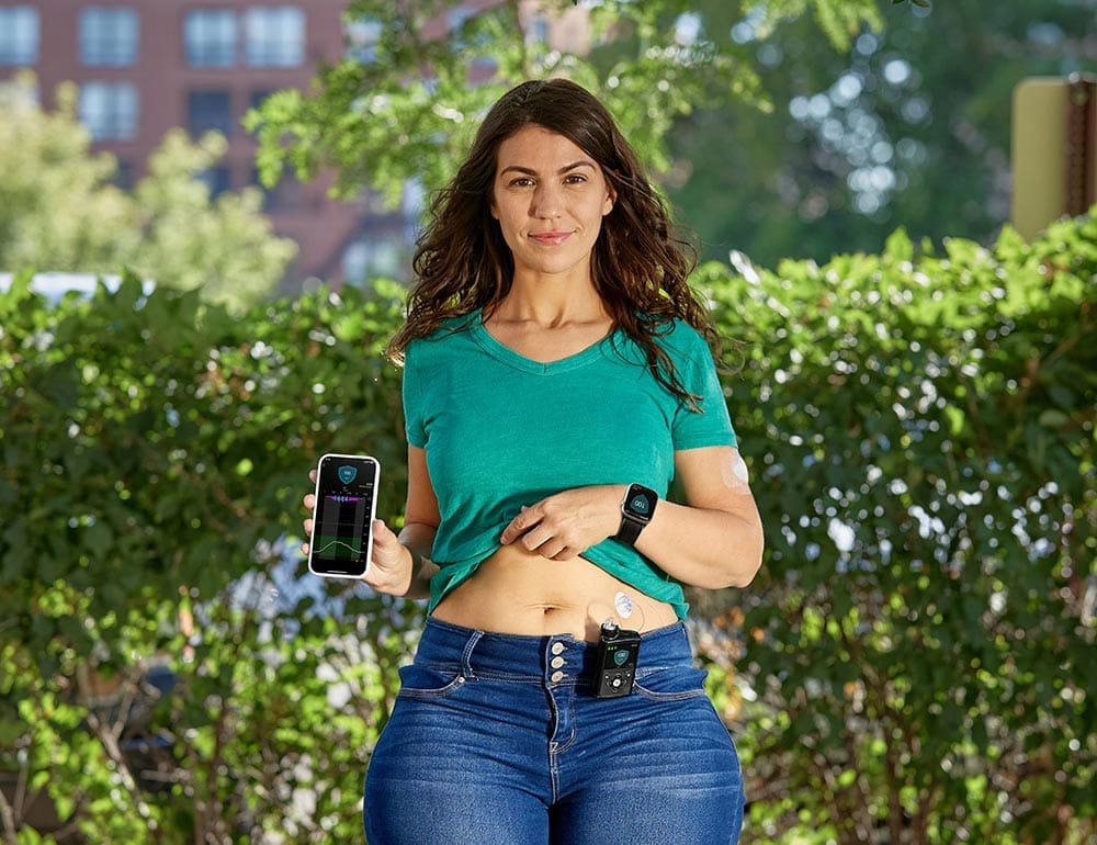Image of woman with MiniMed products