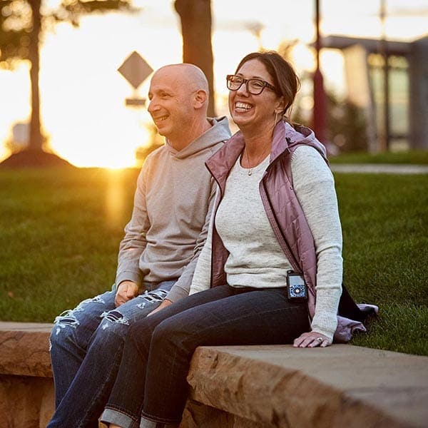 Couple sitting together