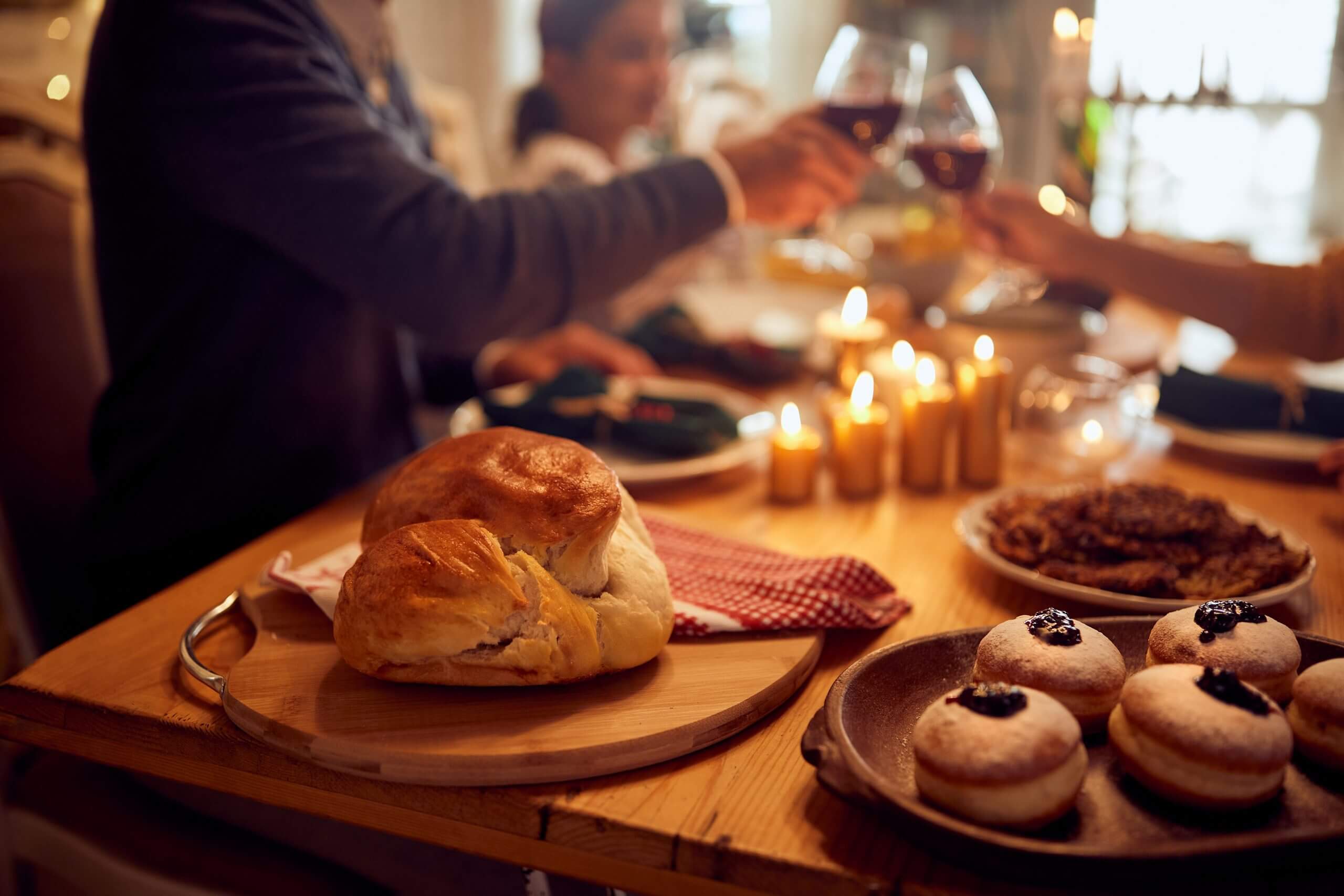 Holiday meal on a table