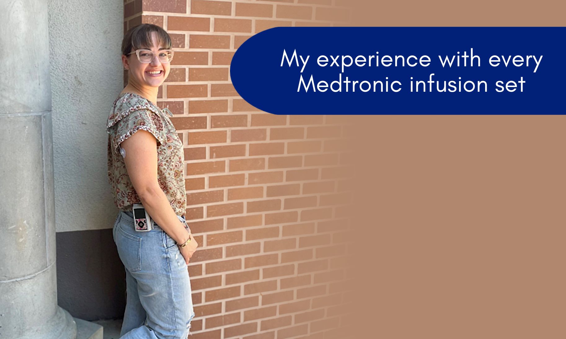 Medtronic employee Naomi wearing an infusion set