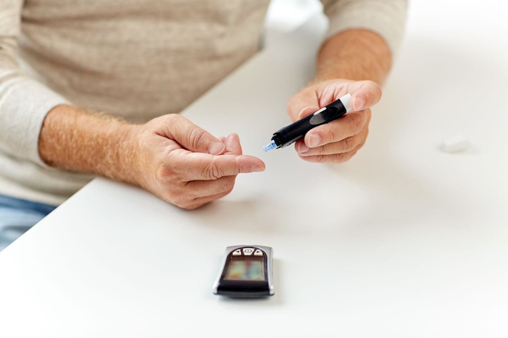 person checking blood sugar levels