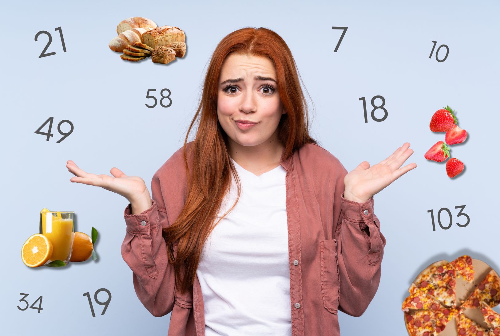 woman counting carbs 