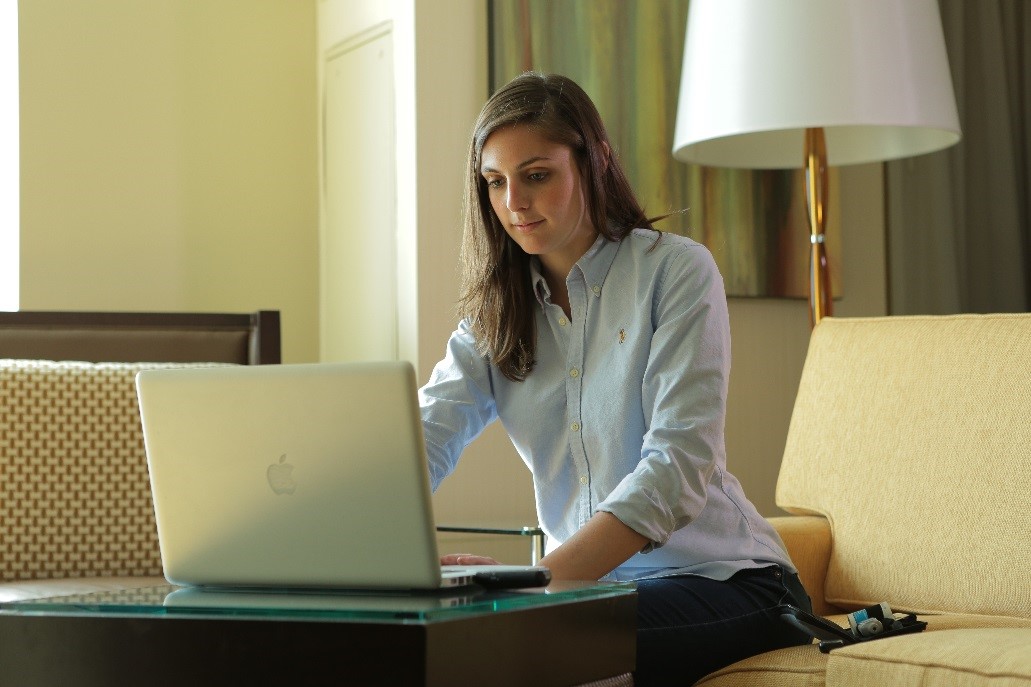 Woman using computer